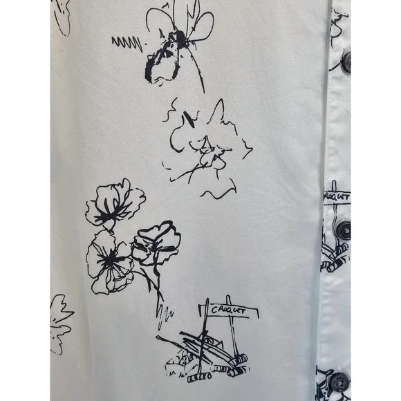 Ted Baker London Mens Camp Shirt White Croquet Floral S/S SZ XL 1 CALLOUT - Picture 3 of 8